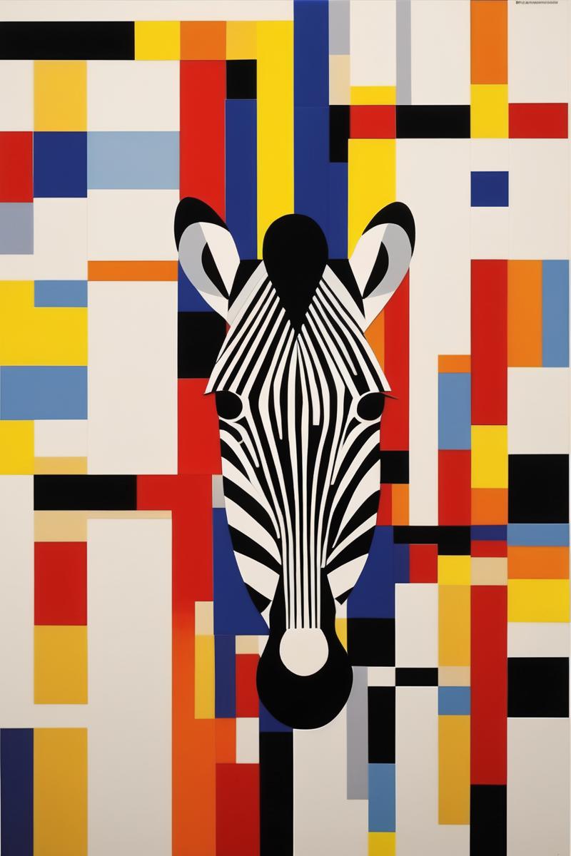 01242-391943508-_lora_Yaacov Agam Style_1_Yaacov Agam Style - A zebra in the style of Piet Mondrian.png